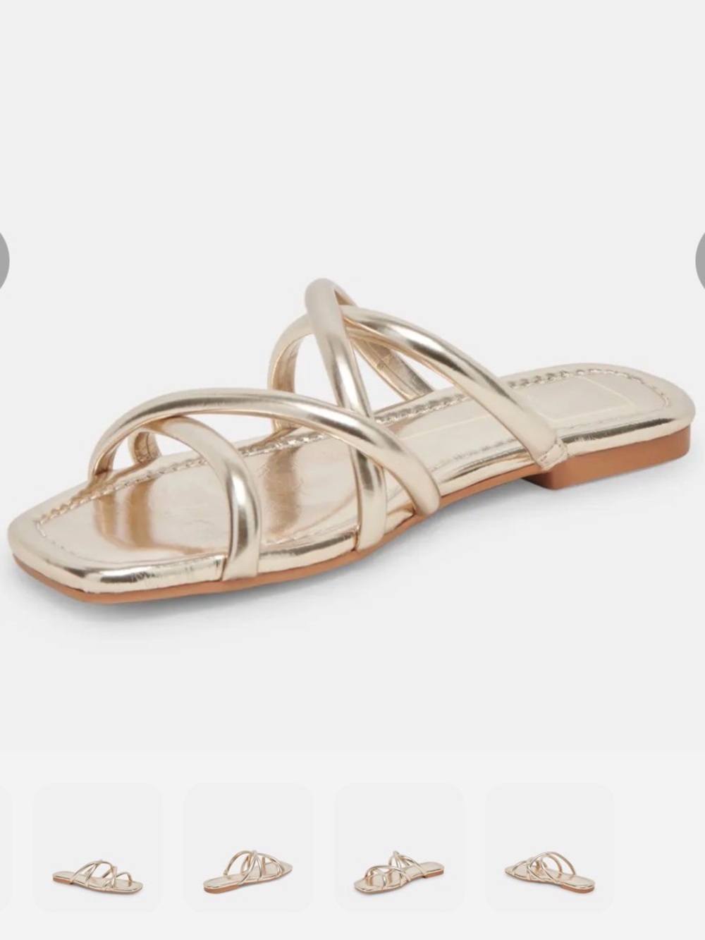 Dolce Vita Lanza Metallic Gold Multi-Strap Slide Sandals 9.5 like new